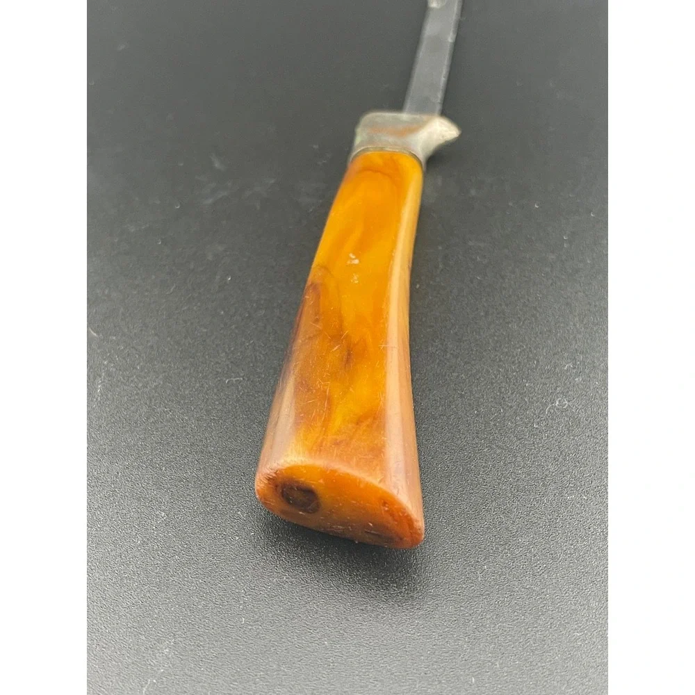 Antique Bakelite Letter Opener Marbled‎ Butterscotch Handle Art Deco Era Office